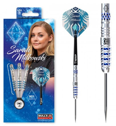 BULL'S DE - Sarah Milkowski - Steel Tip Darts - 90% Tungsten - Sapphire