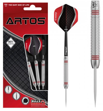 BULL'S DE - Artos - AR1 - Steel Tip Darts - 80% Tungsten - Red - RRP £33.95