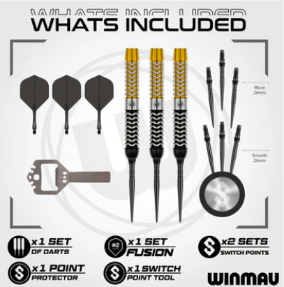 Winmau - Exion - Switch Points- Steel Tip Dart - 90% Tungsten (STOCK ITEM)