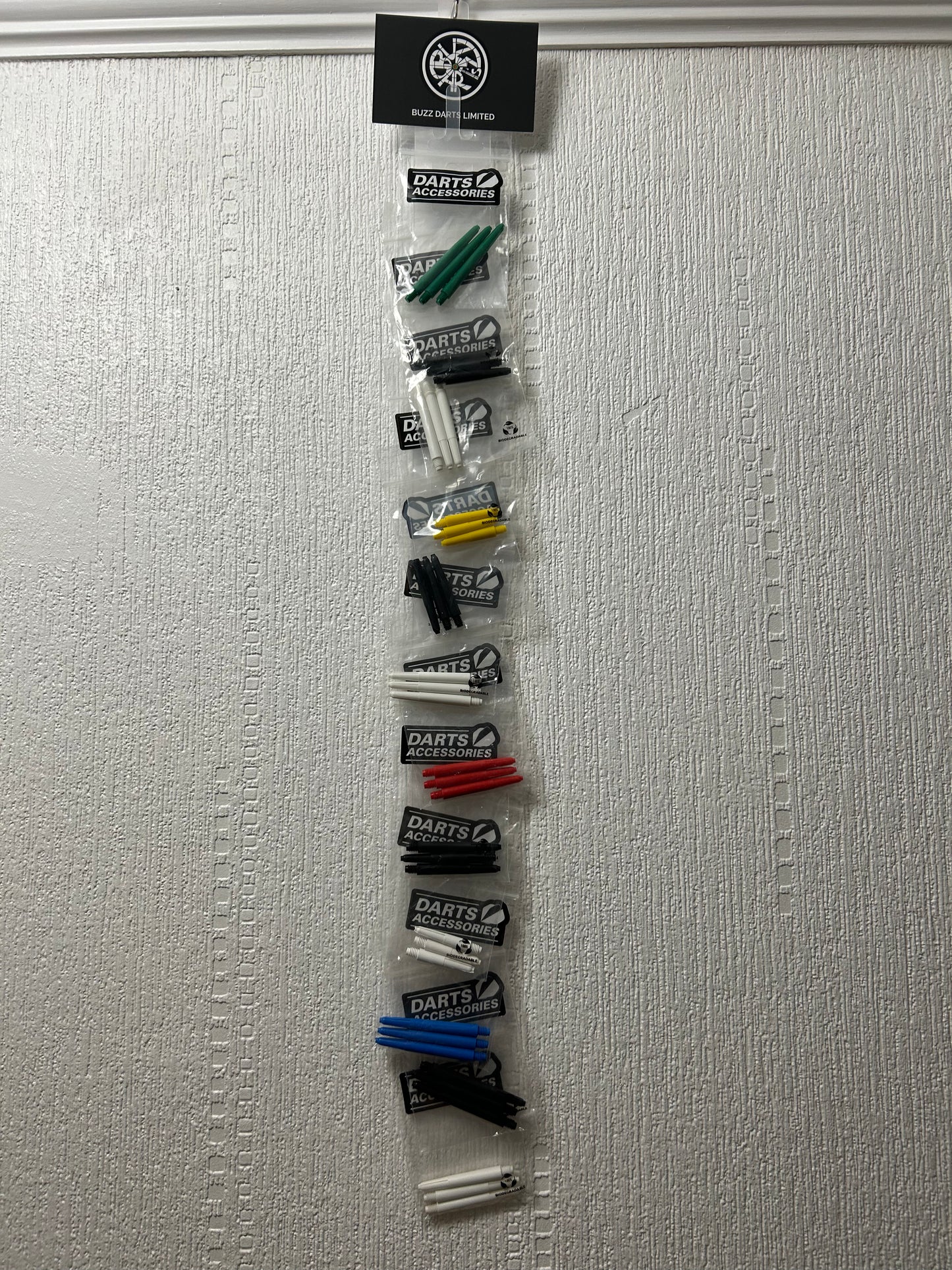 Pub Darts - Stems / Shafts Display - with POS strip - 12 sets of stems