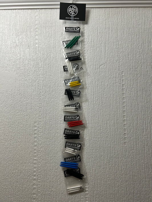 Pub Darts - Stems / Shafts Display - with POS strip - 12 sets of stems