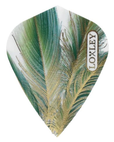Loxley - Dart Flights - 100 Micron - Green Gold Feather - Kite