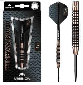 Mission - Adam Warner - Steel Tip Darts - 90% Tungsten - Bronze Titanium