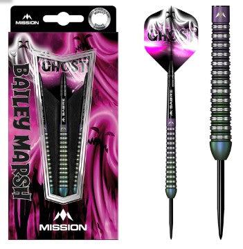 Mission - Bailey Marsh - Steel Tip Darts - 90% Tungsten - Coral PVD Coating - Ghost