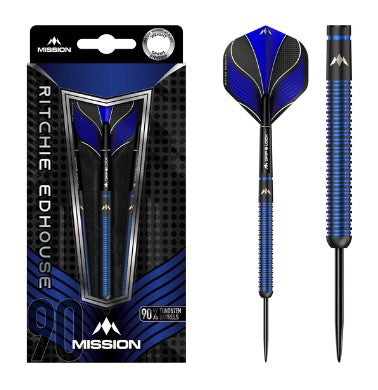 Mission - Ritchie Edhouse - Steel Tip Darts - 90% Tungsten - Madhouse - Black Titanium - 23g only