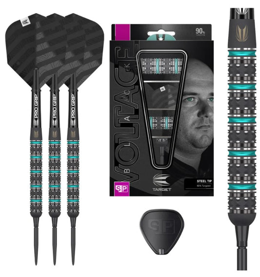 Target - 'Voltage' Rob Cross - Black Edition - Steel Point Darts - Swiss Point - 90% Tungsten (SEE DESCRIPTION)