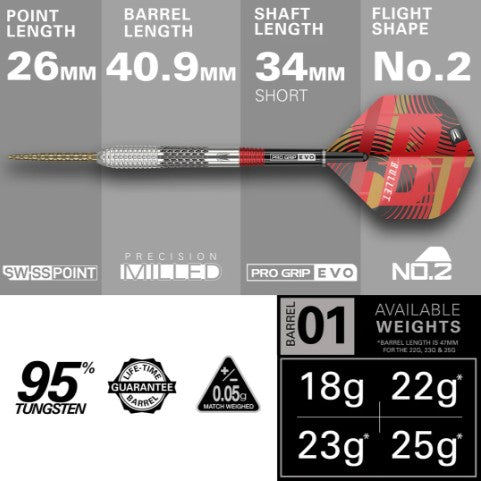 Target - Stephen 'The Bullet' Bunting - Gen 5 - Swiss Point Darts - 95% Tungsten