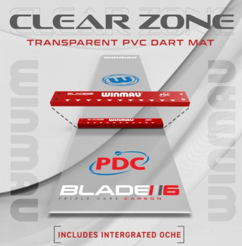Winmau - Clearzone PVC Dart Mat - with Intergrated Oche