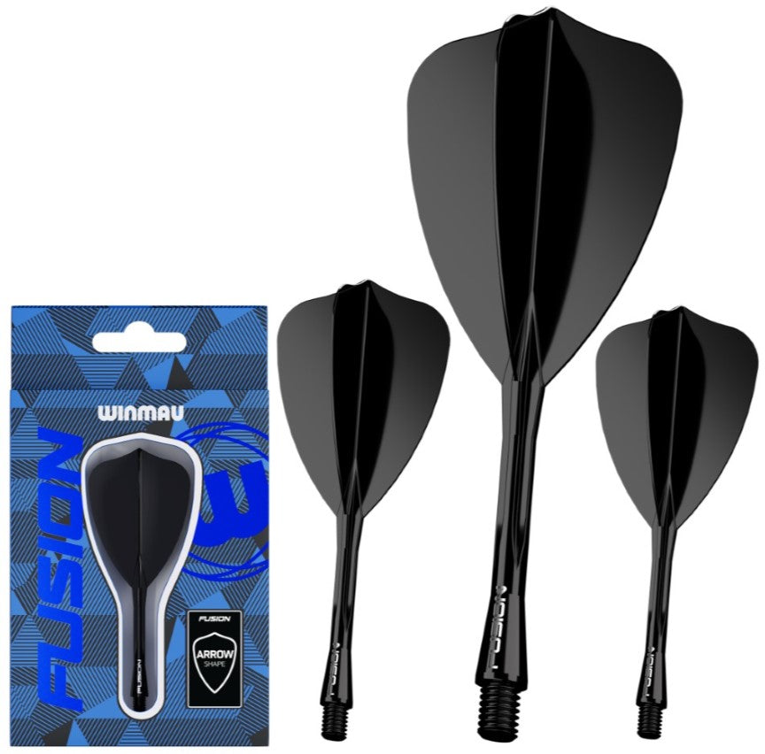 Winmau - Fusion - Intergrated Flight & Shaft - Arrow - Black (STOCK ITEM)