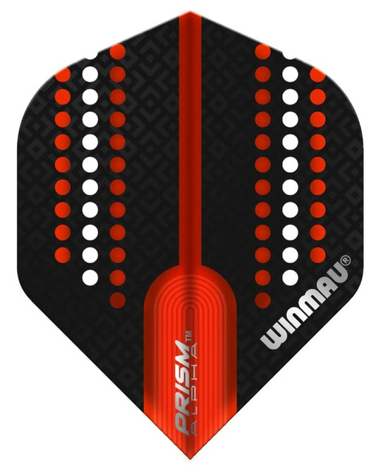 Winmau - Black & Red - Prism Alpha Dart Flights - 6915-142