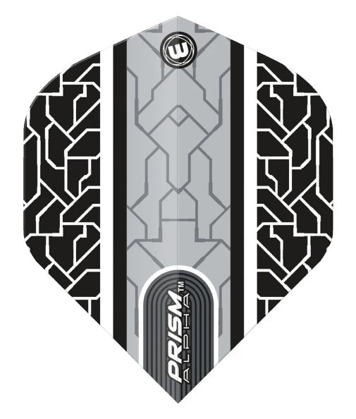 Winmau -  Prism Alpha Dart Flights - 100 Micron - Circuit Black/White