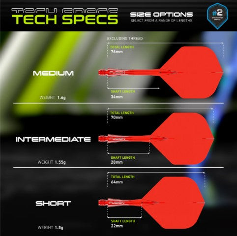 Winmau - Fusion - Intergrated Flight & Shaft - No2 - Red