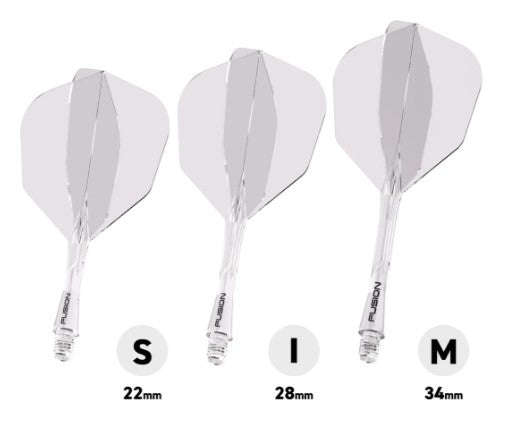 Winmau - Fusion - Intergrated Flight & Shaft - No6 - Clear