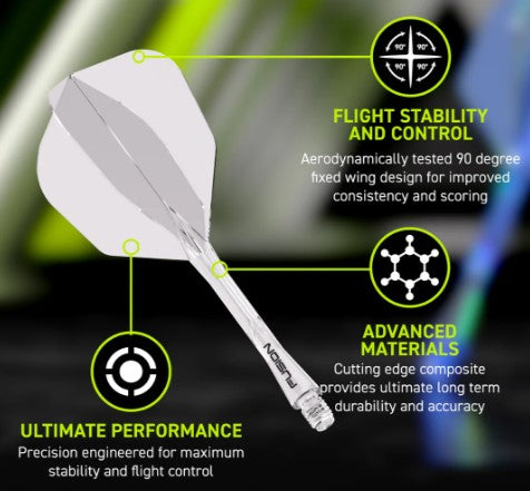 Winmau - Fusion - Intergrated Flight & Shaft - No6 - Clear