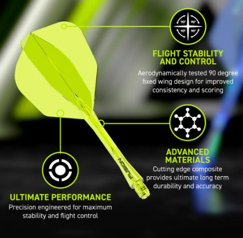 Winmau - Fusion - Intergrated Flight & Shaft - No6 - Neon Yellow