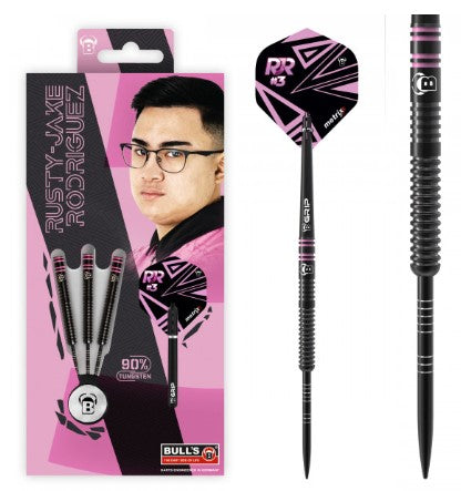 BULL'S DE - Rusty-Jake Rodriguez - Steel Tip Darts - 90% Tungsten - Pink