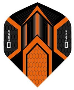 Datadart - Hex - Dart Flights - Standard No.2 - 100 Micron - Black/Orange