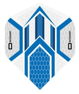 Datadart - Hex - Dart Flights - Standard No.2 - 100 Micron - White/Blue