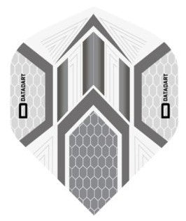 Datadart - Hex - Dart Flights - Standard No.2 - 100 Micron - White/Grey