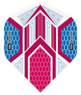 Datadart - Hex - Dart Flights - Standard No.2 - 100 Micron - White/Blue/Pink