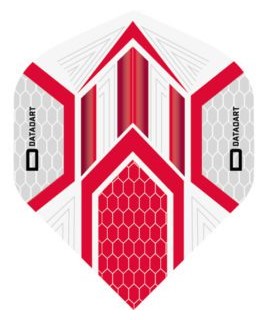 Datadart - Hex - Dart Flights - Standard No.2 - 100 Micron - White/Red