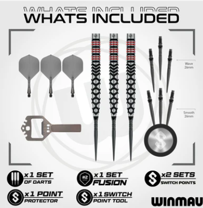 Winmau - Fornax- Tapered - Switch Points- Steel Tip Dart - 90% Tungsten (STOCK ITEM)