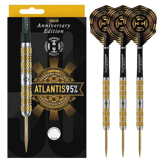 Harrows - Anniversary Edition - Steel Tip Darts - Atlantis - 95% Tungsten