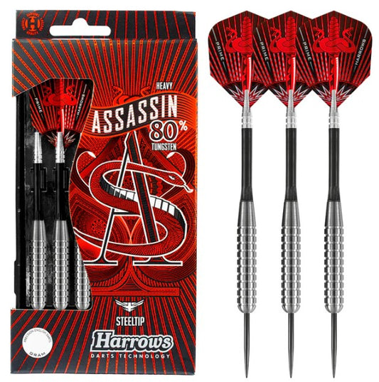 Harrows - Assassin - Steel Tip Darts - 80% Tungsten - 30gR