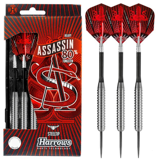 Harrows - Assassin - Steel Tip Darts - 80% Tungsten - 32gR