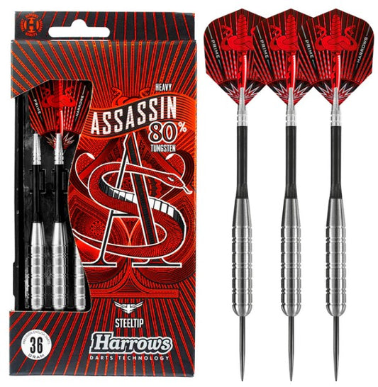 Harrows - Assassin - Steel Tip Darts - 80% Tungsten - 36gR