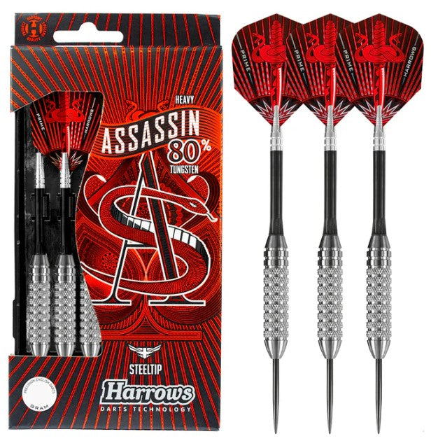 Harrows - Assassin - Steel Tip Darts - 80% Tungsten - 38gK