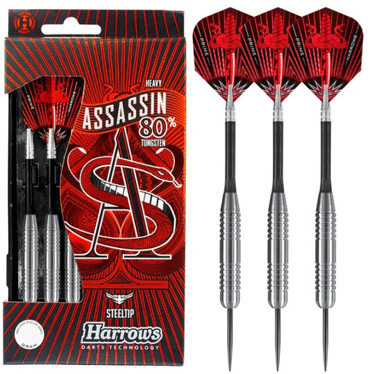 Harrows - Assassin - Steel Tip Darts - 80% Tungsten - 40gR