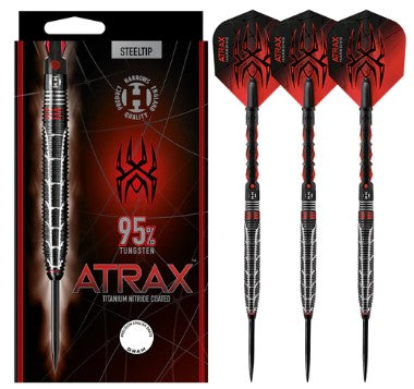 Harrows - Atrax - Black Titanium - 95% Tungsten - Steel Tip Darts