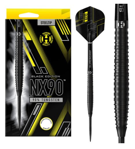 Harrows - NX90 - 90% Tungsten - Steel Tip Darts - Black