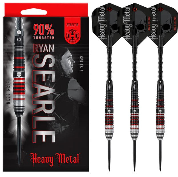 Harrows - Ryan Searle - Heavy Metal - Series 2 - Steel Tip Darts - 90% Tungsten