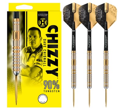 Harrows - Chizzy Series 2 - Dave Chisnell - 90% Tungsten - Gold Titanium - Steel Tip Darts