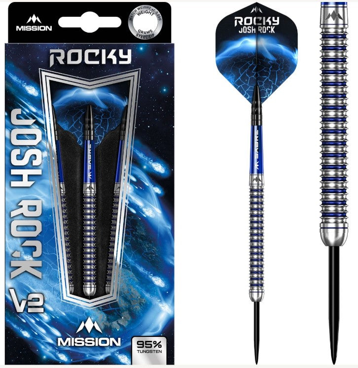 Mission - Josh Rock V2 - Steel Tip Darts - 95% Tungsten - NEW