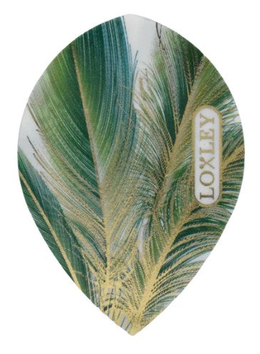 Loxley - Dart Flights - 100 Micron - Green Gold Feather - Pear