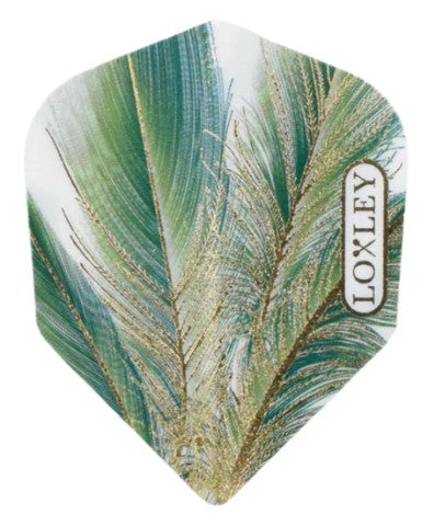 Loxley - Dart Flights - 100 Micron - Green Gold Feather - Standard No6