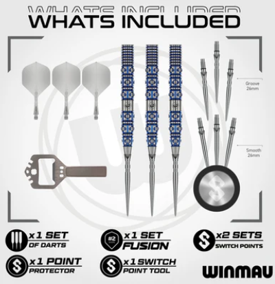 Winmau - Lunaris - Tapered- Switch Points- Steel Tip Dart - 90% Tungsten (STOCK ITEM)