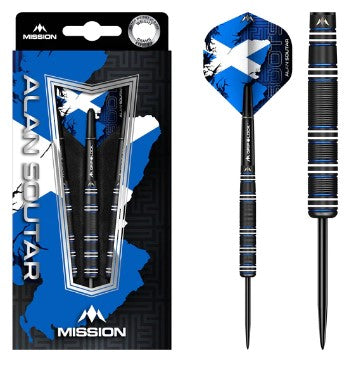 Mission - Alan Soutar - Steel Tip Darts - 90% Tungsten - Soots - Black Titanium - 24g only