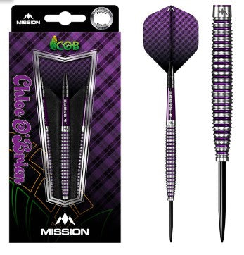 Mission - Chloe O'Brien - Steel Tip Darts - 95% Tungsten - Electro Purple