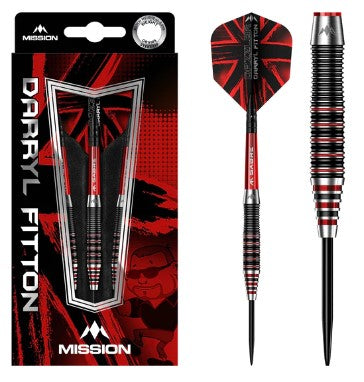 Mission - Darryl Fitton - Steel Tip Darts - Electro Black & Red - The Dazzler