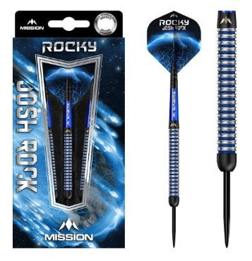 Mission - Josh Rock - Steel Tip Darts - 95% Tungsten - Black & Blue