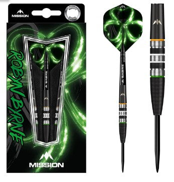 Mission - Robyn Byrne - Steel Tip Darts - 90% Tungsten - Black Titanium