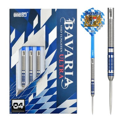 One80 - Bavaria - Steel Tip Darts - Ultra Long Darts - S04 - Blue