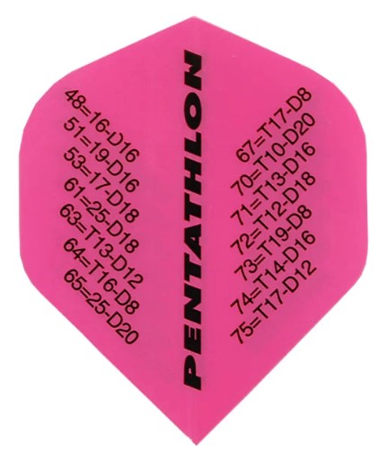 Pentathlon - Dart Flights - Standard - 100 Micron - Checkout - Pink