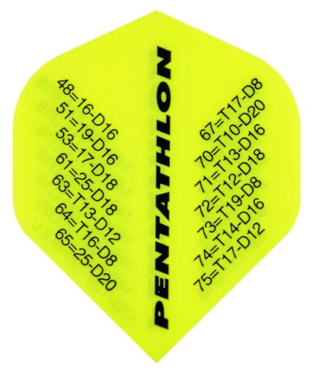 Pentathlon - Dart Flights - Standard - 100 Micron - Checkout - Yellow