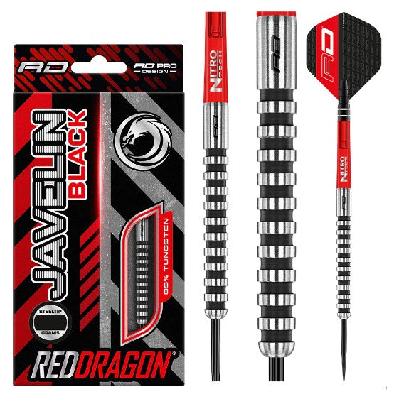Red Dragon - Javelin - Black - Steel Tip Darts - 85% Tungsten (STOCK ITEM)