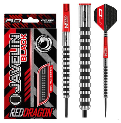 Red Dragon - Javelin - Black - Steel Tip Darts - 85% Tungsten (STOCK ITEM)